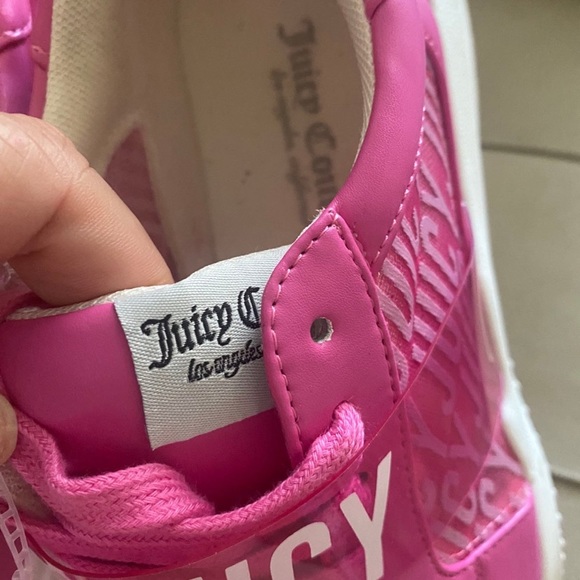 Juicy Couture Sneakers size 10 PINK Mesh & PVC Clear LOGO NWT! - Picture 5 of 8